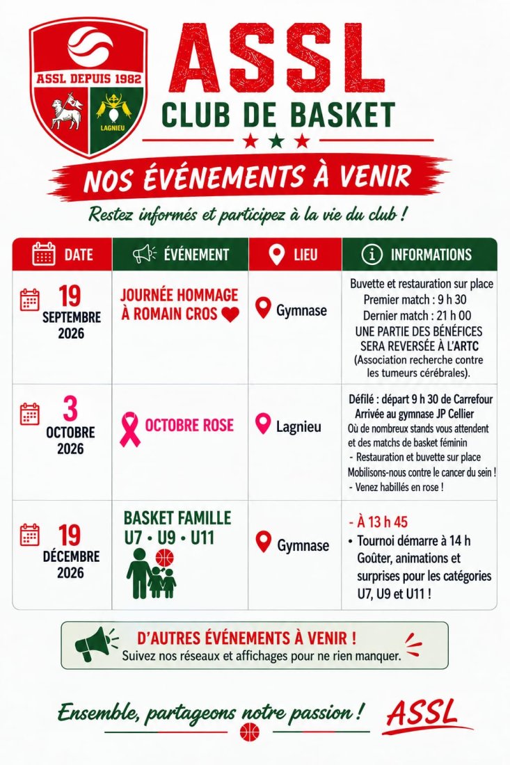 Nos événements à venir